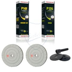 Polishing set "super-finish" Inox | 5 parts for angle grinder | M14 adapter | 150 mm Stainless Steel