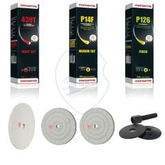 Polishing set "Gloss" Inox | 7 parts for angle grinder | M14 adapter | 150 mm Stainless Steel