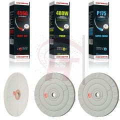 Kit de pulido cobre y latón “completo” | 6 piezas para amoladora angular M14 | 250 mm Latón y Cobre