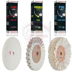 Set de pulido aluminio "completo" | 6 piezas para amoladora de banco | 180mm Aluminio
