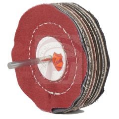 Schaftwerkzeug Buntnessel | Hochglanz alle Metalle | 100 mm Polierwerkzeuge Baumwolle