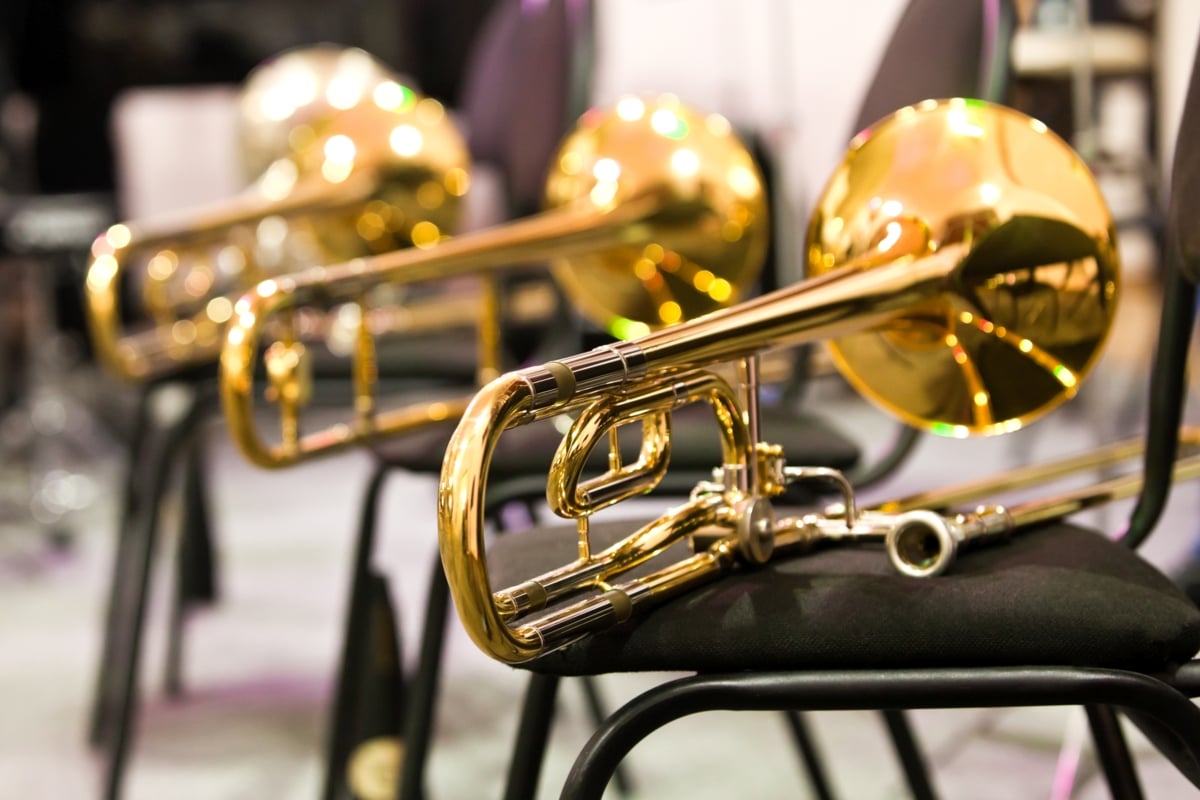 Glossy Brass Musical Instruments